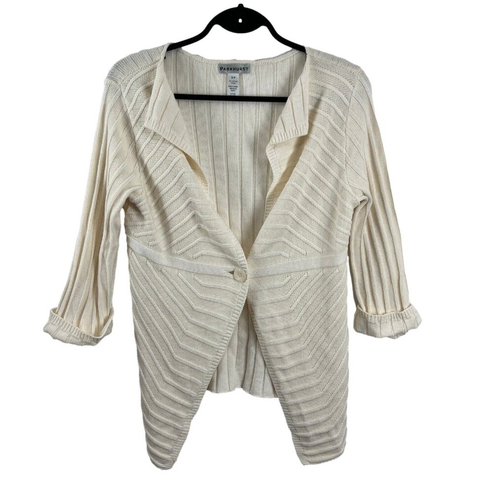 Parkhurst Cotton Cream Cardigan Womens Size S